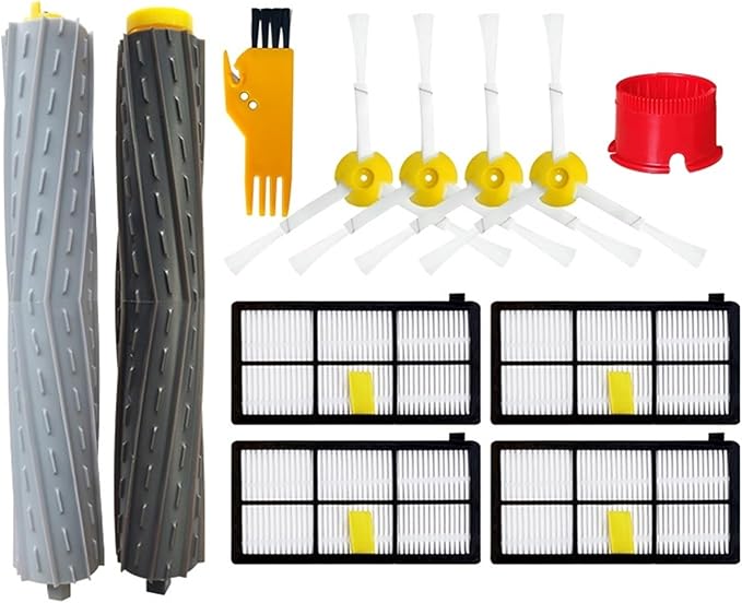 BeNtli Vacuum Cleaner Parts AccessoriesMain Side BrushHepa FilterCompatible for Roomba 800 900 Series 860 870 880 890 966 980 (Color : 2brush 5HEPA)