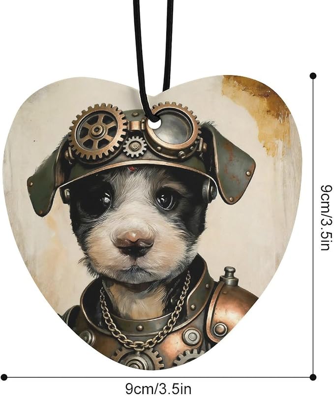 5PCS Car Air Freshener Hanging Personalized Double Sided Steampunk Puppy Car Fresheners Long Lasting New Cars Scents Cute Automotive Freshies for Closets Drawers (tea)