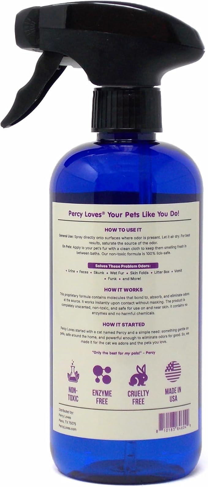Pet Urine Odor Eliminator &amp Deodorizer – Percy Loves Pal Furresher 16 oz Unscented for Dogs Cats and Home