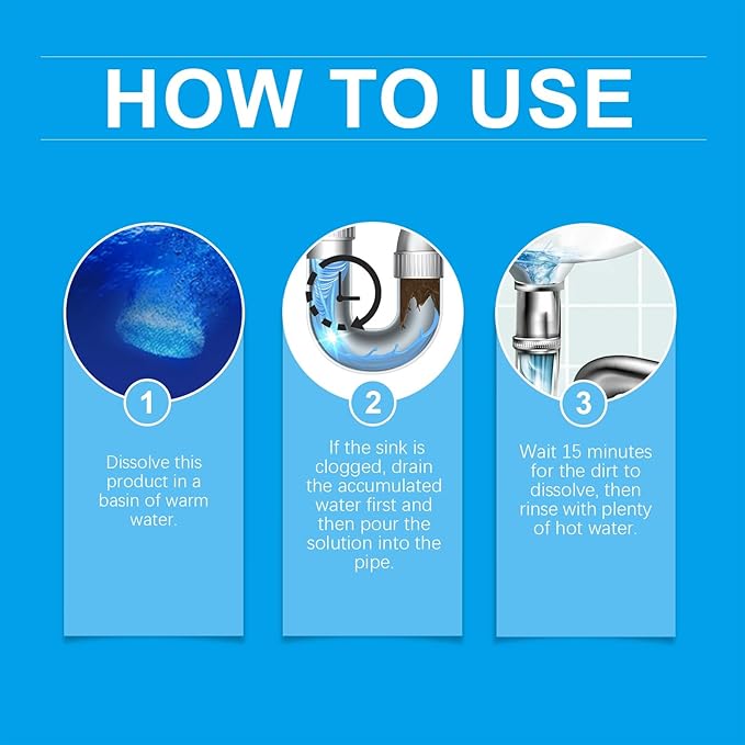 Drain Cleaning Tablets - Clog Remover for Toilet Sink Bathtub &amp Kitchen Drain - Deodorizing &amp Eco-Friendly Formula(1PCS)