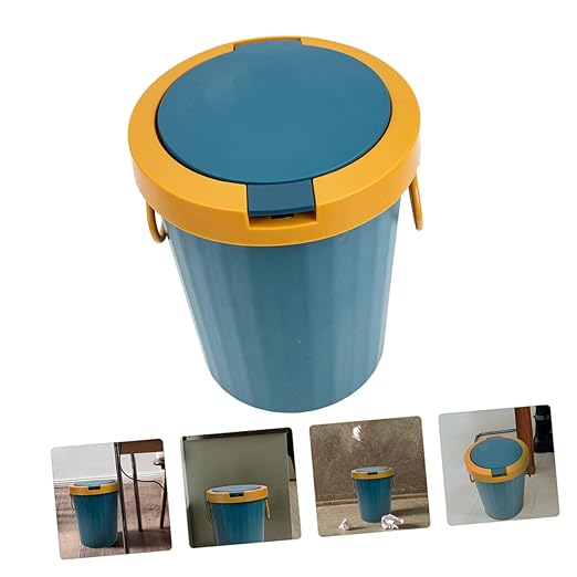 Large Capacity Reusable Trash Can with Lid PP Wastebasket for Kitchen Bathroom Office Bedroom Sturdy Structure Easy to Use Garbage Bucket for Household and Commercial Waste