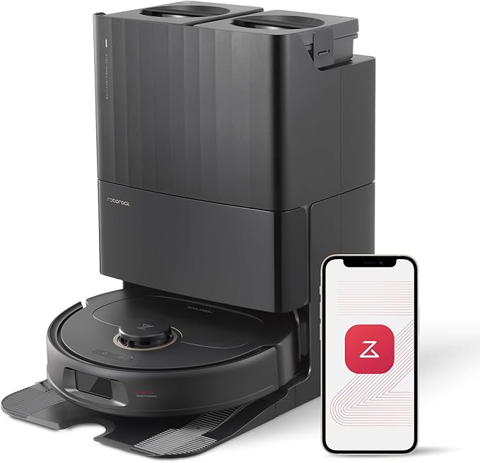 roborock Qrevo Pro Robot Vacuum and Mop with FlexiArm Design Edge Mopping Dynamic Hot Water Mop Washing and Drying Intelligent Dirt Detection 7000 Pa Suction Ideal for Carpets