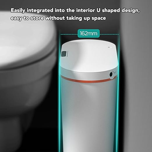 TOPINCN Home Diffuser Auto Trash Can Bathroom Crack Deodorizer 15L White Minimalistic Plastic Fragrant Room Diffuser Home Freshness Garbage Scent Restroom Wastebaskets