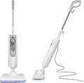 Multi-Surface Steam Mop 90° Bendable Handle for Under Furniture Detachable Handle with 2 Reusable Pads 400ml Water Tank for Tile Grout Clothes Fabric &amp Upholstery Handheld Steam Cleaner