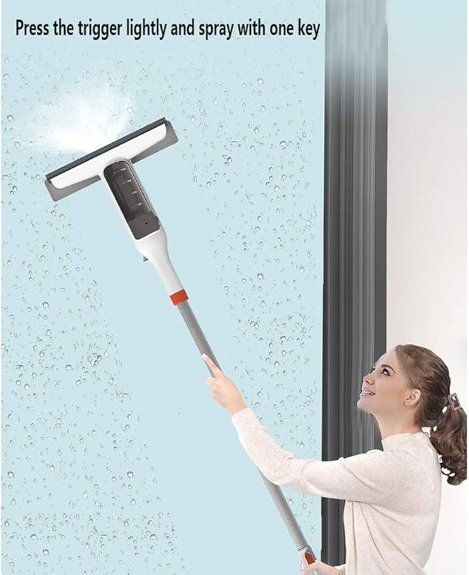 Window Cleaner Wipers Water Spraying Window Cleaner with Reusable Microfiber Pads for Hardwood Marble Tile Laminate Or Ceramic Floors 122Cm