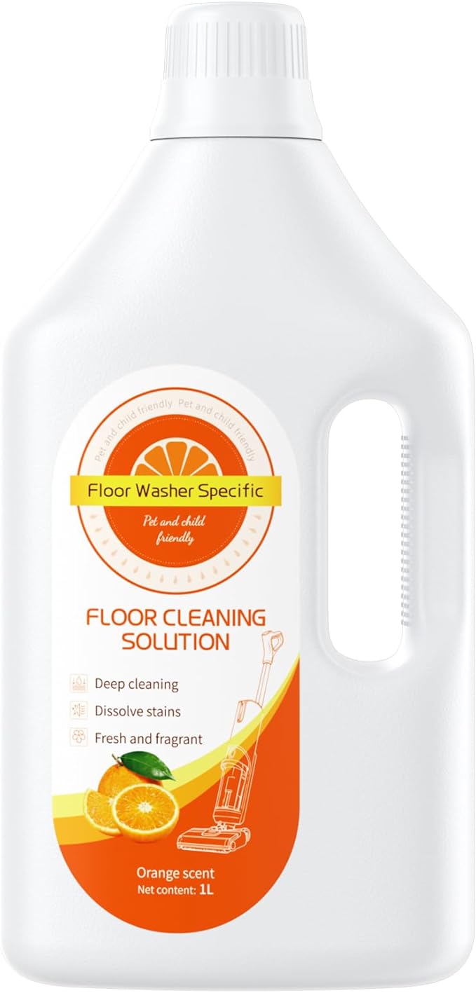 1L Orange Floor Cleaning Solution Compatible With Tineco/Bissell/Dreame And Shark Fragrance Deodorization Deep Cleans for Multiple Hard Floors Suitable With Cordless Wet/Dry Vacuum