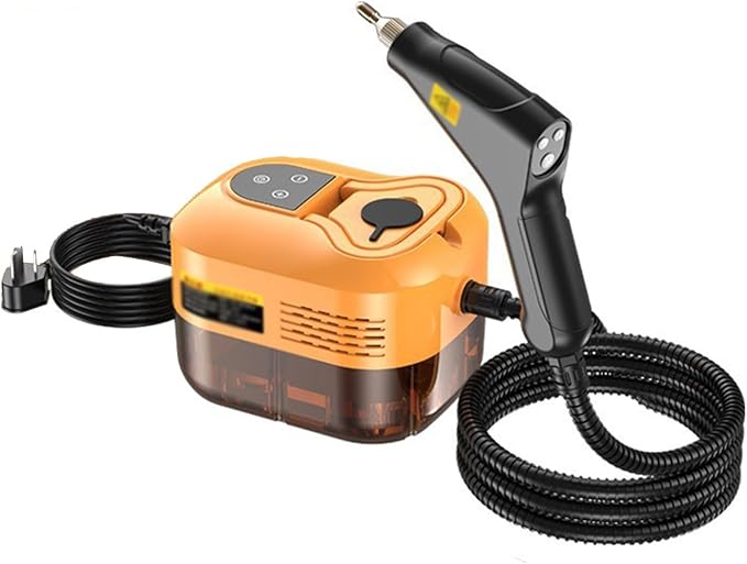Handheld Steam Cleaner 1500W High Pressure Steamer With 3 Brush Heads 15s Heat-Up 6-Level Temp 1.2 L Water Tank Portable Steam Cleaning Machine for Car Kitchen Bathroom(Style4)