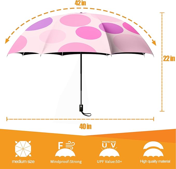 Small Compact Travel Automatic Folding Umbrella for Women Portable Lightweight Rain Wind UV Sun Shade
