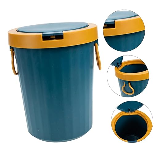 PRETYZOOM Large Wastebasket Lid Trash Can for Bathroom Office Kitchen Pp Material Easy to Use