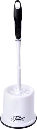 Fuller Brush Toilet Bowl Brush in Caddy Set – 16-Inch Long Handle – Heavy Duty Dome Tufted Bristles Rubberized Non-Slip Grip Bathroom Rim Trap Cleaner (Pack of 2)