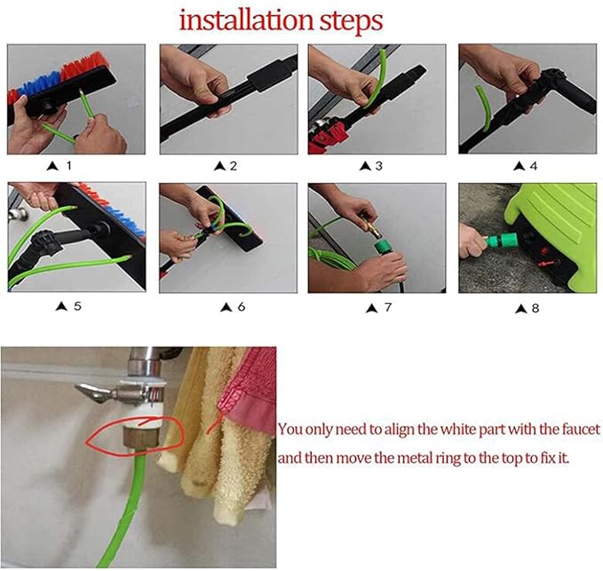 Window Cleaning Brush Window Cleaning Pole Water Fed Telescopic Brush Extendable Cleaner Conservatory Roof Cleaning Photovoltaic and Solar Panels