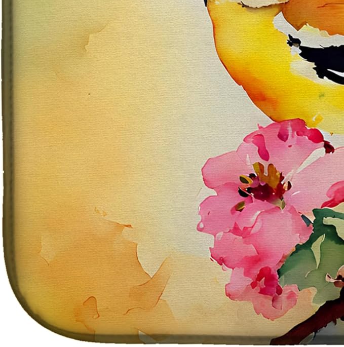 Caroline's Treasures DAC3225DDM Goldfinch Dish Drying Mat Absorbent Dish Drying Mat Pad for Kitchen Counter Dish Drainer Mat for Countertop 14 x 21 Multicolor