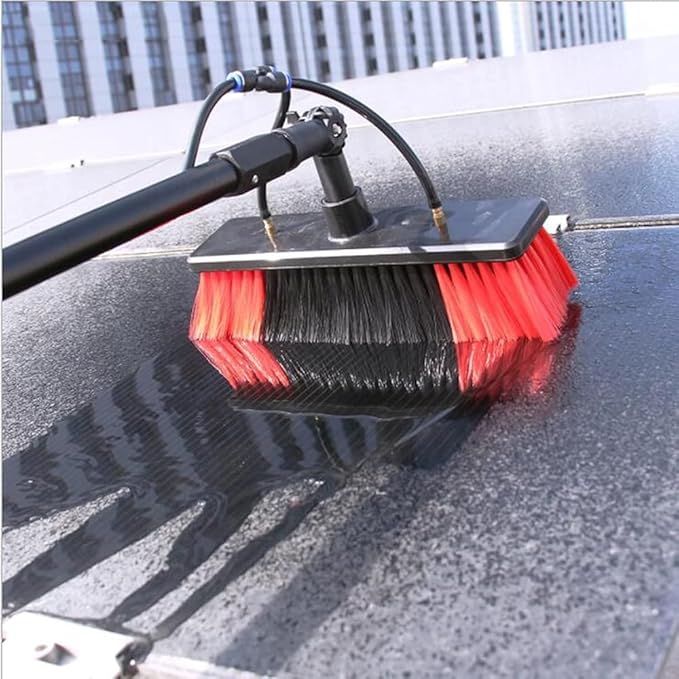 High-Strength Carbon Fiber Retractable High-Altitude Cleaning Window Cleaning Brush Solar Panel Cleaning Brush Window Cleaning Pole Water Fed Brush (Size:9m/30FT)