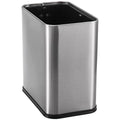 Coloch Small Metal Trash Can 2.6 Gallon(10L) Slim Size Wastebasket for Narrow Spaces Stainless Steel Garbage Bin Silver Invisi-Overlap Open Top Rubbish Bin for Bedroom Bedroom Toilet Undersink