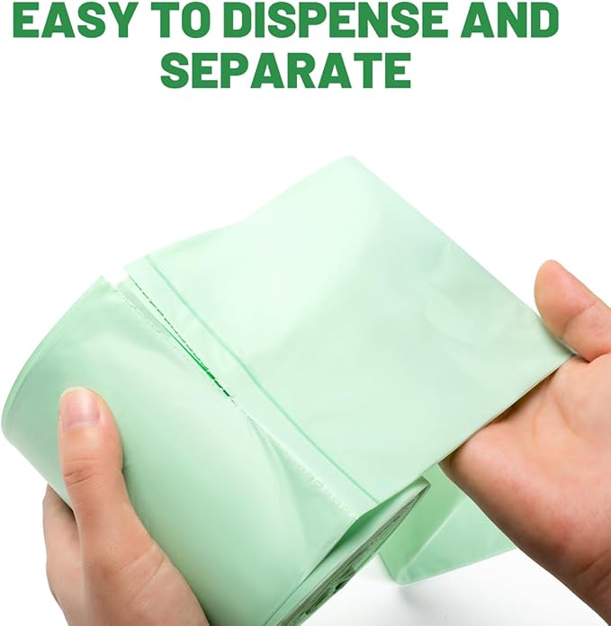 3 Gallon Flap Tie Compostable Trash Bags 300 Count Small Compost Bags Biodegradable Kitchen Garbage Bags Food Scrap Waste Bags for Countertop Bin ASTM D6400 US BPI Certified