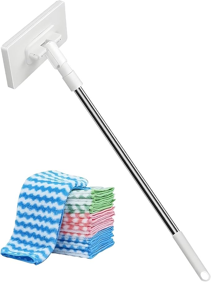 Floor MopNo-Wash Detachable Retractable | Zero Waste Cleaning Lazy Mop - for Home Office Apartment Bedroom Kitchen Tiles Glass Wood Baseboard
