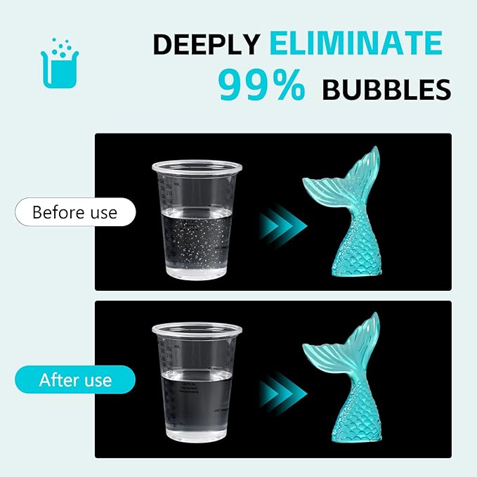 Resin Bubble Remover Quickly Remove 99% of the Air Bubble Within 6-10 Mins 98kPa Vacuum Degassing Chamber Large Capacity Epoxy Airless Machine for Epoxy Resin Artwork Crafts