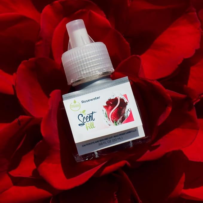 Scent Fill Rosewater Plug in Air Freshener 4 Scented Oil Refills
