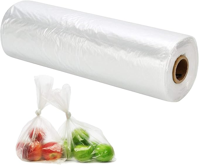 RBHK 16 X 20 Plastic Produce Bags on a Roll Food Storage Clear Bags Trash Bags One Roll 350 Bags