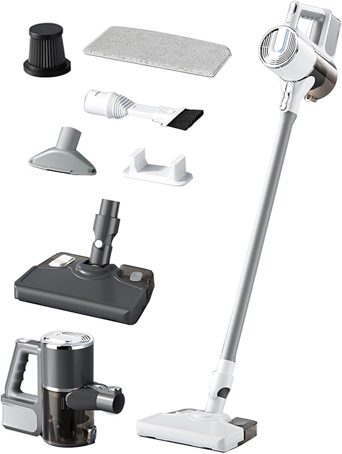 Cordless Electric Mop 2025 Electric Spin Mop with LED Headlight and Cordless Vacuum Cleaner Up to 30 mins Powerful Floor Cleaner