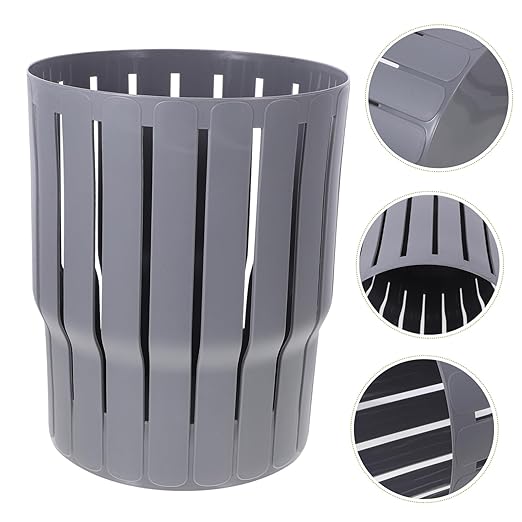 Thickened Garbage Bucket Small Wastebasket for Home Office Bathroom Material Lightweight Gray Trash Can for Household Use