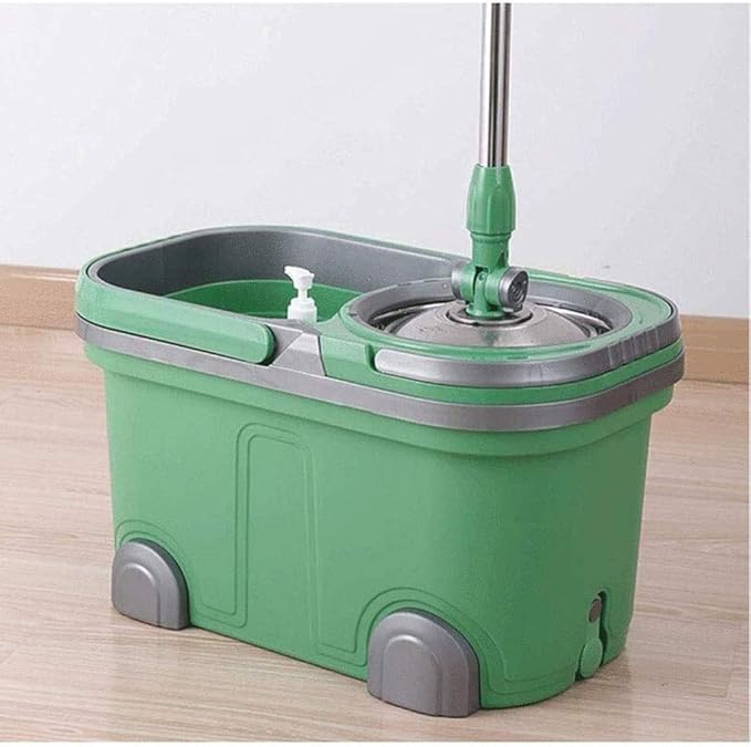 Mop - Rotary Hand-Free Wet and Dry Stainless Steel Tow Barrel Rotating Water Drive