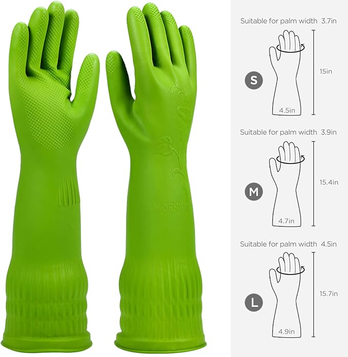 Rubber dishwashing gloves 3 or 6 Pairs for kitchenCleaning washing dish gloves long for household reuseable durable.