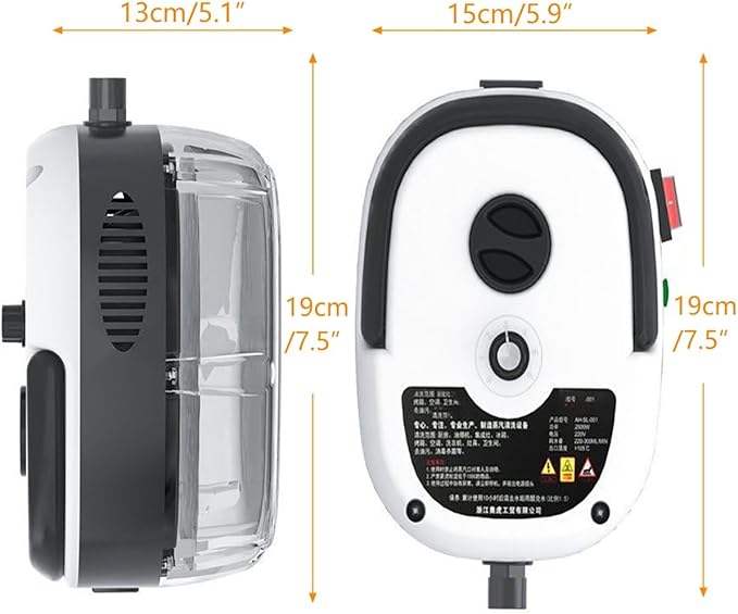 2500w Handheld High Temp Portable Cleaning Machine Handheld Power Steam Cleaner for Home High Heat Steam Cleaning Machine Steamer for Cleaning Ready In 10s for Kitchen Furniture Bathroom Car(Orange