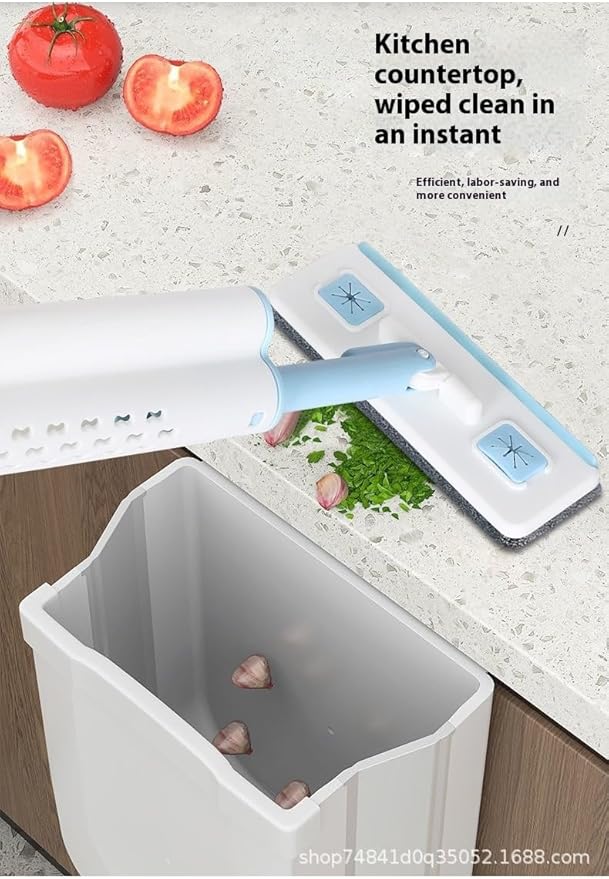 Hands-Free Mini Mop for Home CleaningWet/Dry Use Effortless Cleaning  for Kitchen/Living Room/Sofa/Bathroom/Vehicle Windows/Glass/Tight Corners  5 Microfiber Pads + 1 Squeeze Handle (Coffee)