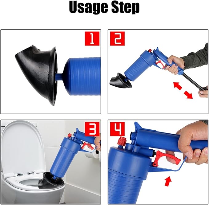Dredge Pipe Pipe Plunger -Pipeline Clogged Remover Drain Cleaner Air Pump Pressure Unblocker Manual Sewer Sinks Basin