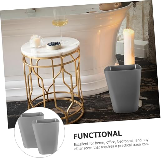 Healifty 2Pcs Square Trash Can Lid Plastic Garbage Bin for Bathroom and Office Compact Wastebasket for Home or Restaurant Easy to Clean and Organize