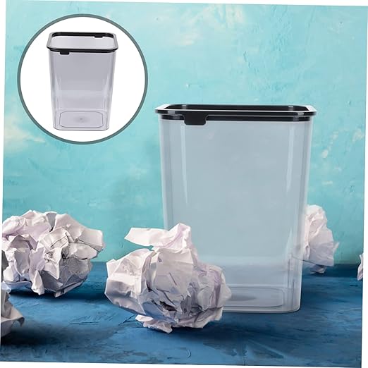 Square Trash Can Small Wastebasket for Bedroom and Bathroom Lightweight Plastic Garbage Container Modern Design for Home and Office