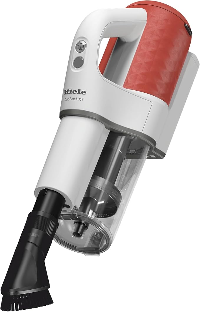 Miele Duoflex HX1 Vacuum Cleaner Cordless and Bagless Multi-Use Flexible Stick Vacuum with Attachable MultiFloor Brush in Brilliant White/Space Grey/Terra Red - 5 Year Warranty
