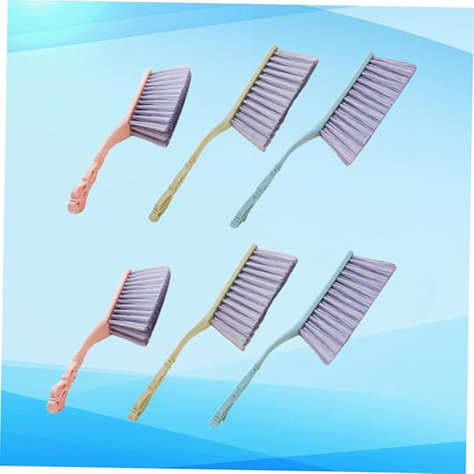 YARNOW 6pcs Thickened Hollow Handle Dusting Brushes for Bed and Sofa Cleaning Household Cleaning Tools Set in Blue Green and Pink for Home and Upholstery Care