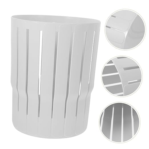 TEHAUX Small Wastebasket Bathroom Trash Can Thickened Nordic Style Open Top Garbage Bin for Home Office Bedroom Compact and Sturdy Paper Basket in White