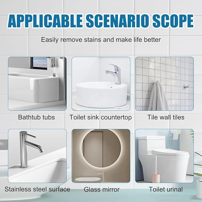 Tile Grout Cleaner Sprayer Jue Fish Tiles Cleane Floor Tile Descaling and Cleaning Artifact for Tile Grout Sink Toilet Seats Bathtubs (2Pcs)
