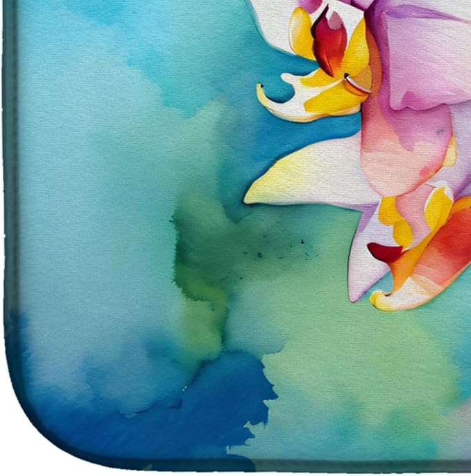 Caroline's Treasures DAC1562DDM Orchids in Watercolor Dish Drying Mat Absorbent Dish Drying Mat Pad for Kitchen Counter Dish Drainer Mat for Countertop 14 x 21 Multicolor