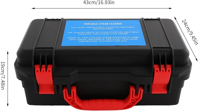 High Temp Portable Handheld Cleaning Machine 110V 1700W High Pressure Steam Cleaner 6-Gear Adjustable Steamer for Car Detailing with Extension Rod Steamer for Cleaning Grease Stains Dust