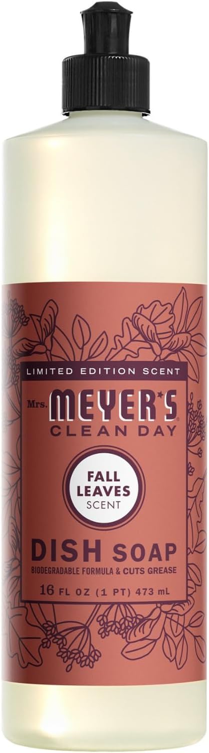 Mrs. MEYER'S CLEAN DAY Liquid Dish Soap 3 Pack Variety Acorn Spice Apple Cider Fall Leaves 16 OZ Each 1 CT