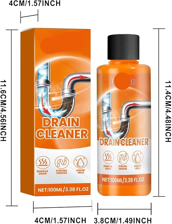 Powerful Pipe Unclogging Liquid for Kitchen and Toilet - Fast Acting Drain Cleaner to Remove Hair Grease &amp Odor Keep Drains Fresh &amp Clear(1PCS)