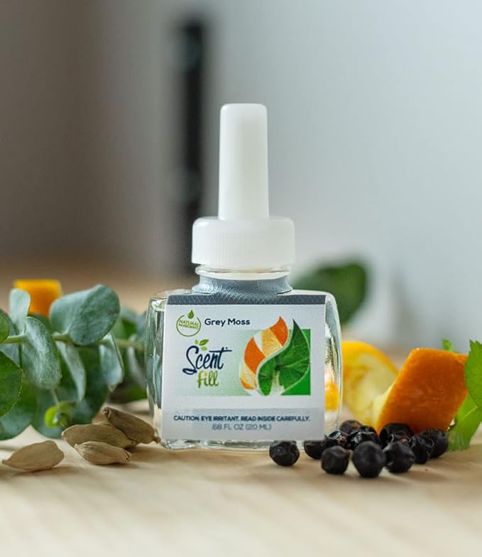 Scent Fill Grey Moss Plug in Air Freshener 4 Scented Oil Refills