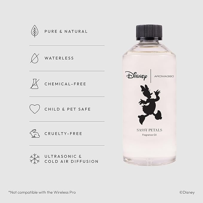 Aroma360 | Disney | Sassy Petals Fragrance Oil Blend | Daisy Duck | Luxury Aromatherapy Scent Diffuser Oil | Bergamot Rose and Amber 16.9 fl oz 500 mL