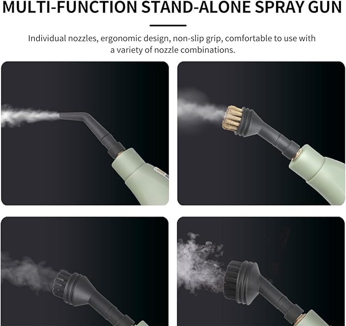 Handheld Steam Cleaner with Smart Touch Screen Portable High Pressure Steamer 6-Gears Adjustable Powerful Steame Cleaning Machine with 3 Brushes