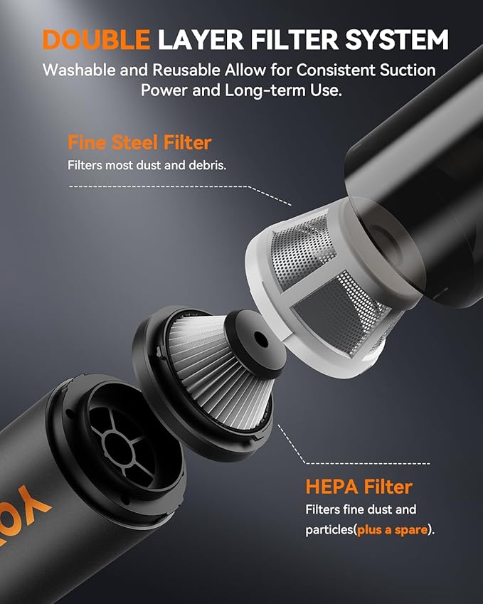 Car Vacuum Handheld Vacuum Cordless with 21000Pa Powerful Suction &amp 3 Modes 4-in-1 Portable Hand Held Mini Vacuum Cleaner Rechargeable Ultra Light for Car Home Office (Black)