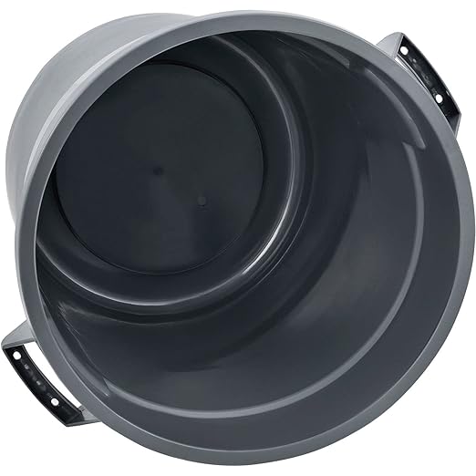 Global Industrial Commercial Round Trash Can 20 Gallon Capacity Plastic Garbage Can Indoor and Outdoor Utility Trash Can Gray 19 W x 22-1/2H No Lid