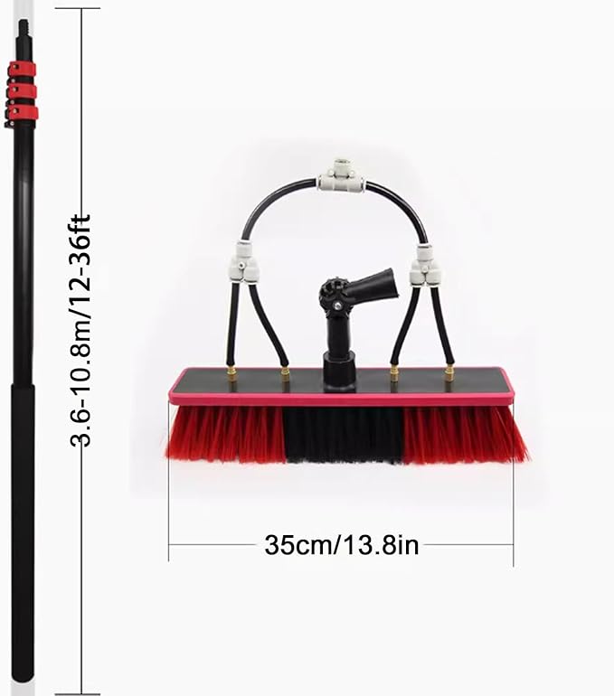 Telescopic Window Cleaner glass cleaning tool Water Fed Telescopic Brush for cleaning solar panels and window glass overhead cleaning10.8M/36FT