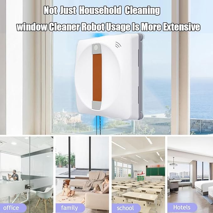 Window Cleaner Robot Intelligent Double-Spray Window Cleaning Robot 3000pa Square Glass Cleaning Robot Remote Control Automatic Glass Cleaner Wet And Dry For Windows Desktops Tiles