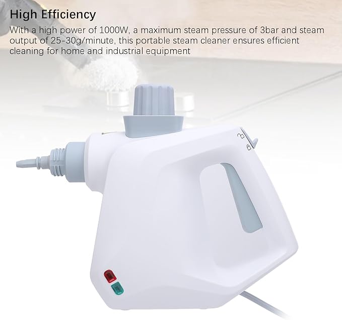 1000W Handheld Steam Cleaner High Temperature High Pressure Steam Cleaner Portable High Power Steam Cleaning Machine for Home Kitchen Car Bathroom Industrial (US Plug