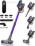 BuTure VAC Cordless Vacuum Cleaner 450W 38Kpa Max 55 Mins Vacuum Cleaners for Home with Detachable Battery Stick Vacuums with Touch Display Handheld Vacuums for Hardwood Floor Carpet Pet Hair