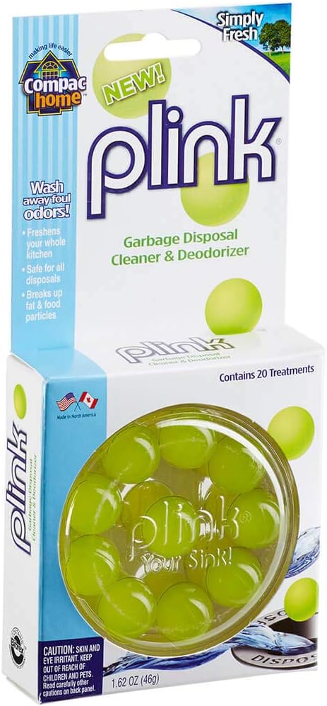 COMPAC HOME Plink Garbage Disposal Cleaner &amp Deodorizer Air Fresheners for Garbage Disposal Simply Fresh Scent Home Cleaning Products for Kitchen Sink and Clogged Drains Pack of 4-80 Count Tot